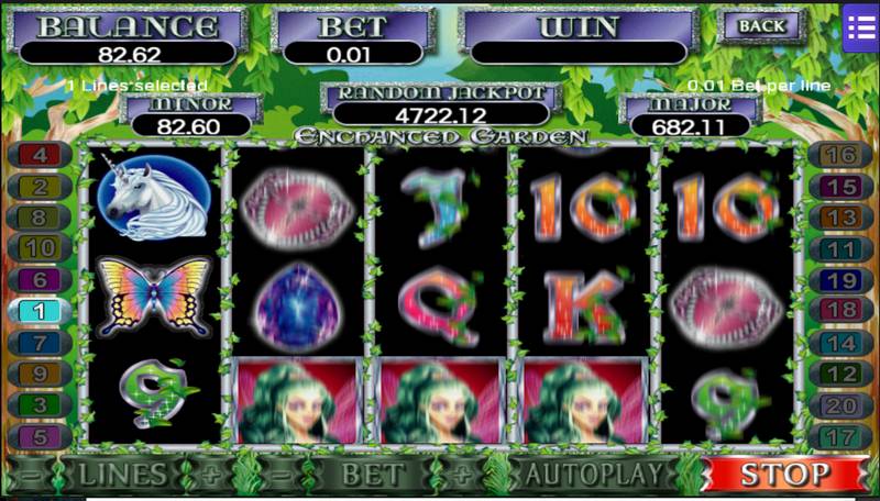 Image of multiple free spins and multipliers in the magical garden