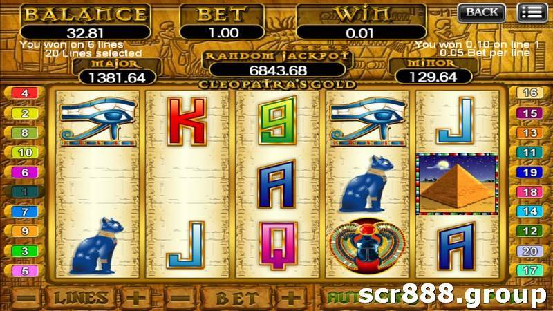Image from SCR888's (918Kiss) Cleopatra slot game