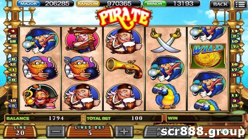 Screenshot of SCR888's Pirate slot machine